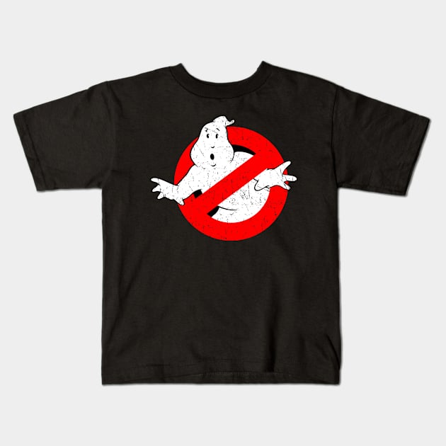 distressed ghostbuster logo Kids T-Shirt by small alley co